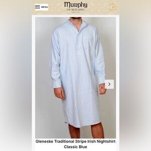 Murphy of Ireland Men's Blue Striped NightShirt